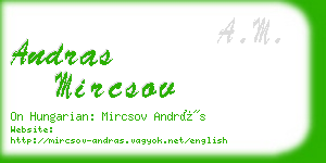 andras mircsov business card